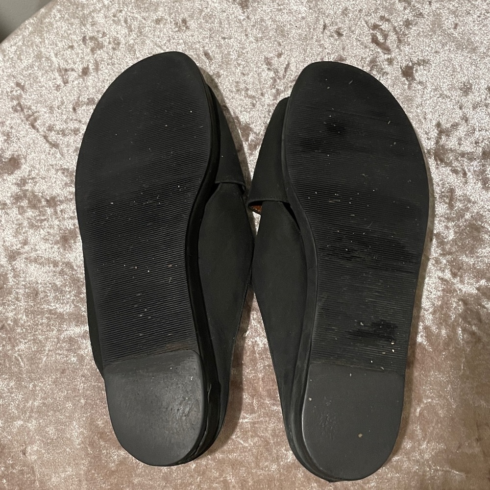 COLE HAAN Black Leather Slide Sandals - Picture 4 of 6
